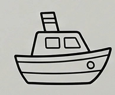 a boat with a black outline on it.webp